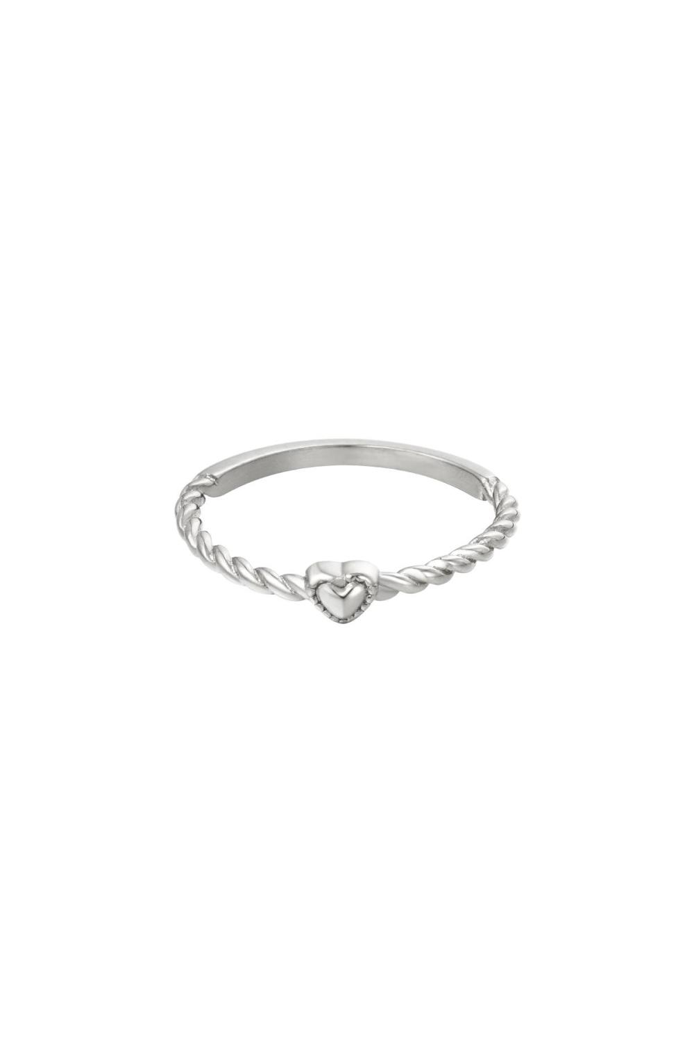 Bague Acier Inoxydable Amour Torsadé Argenté 16
