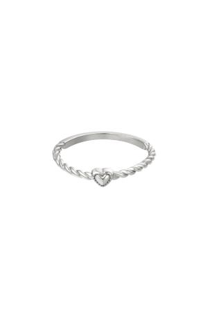 Bague Acier Inoxydable Amour Torsadé Argenté 16 h5