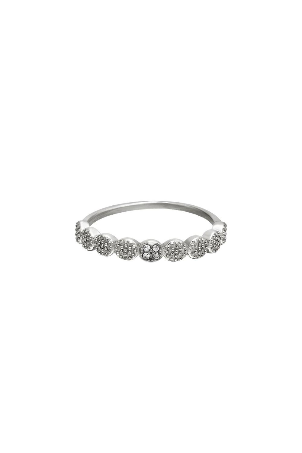 Bague En Acier Inoxydable Tachetée Argenté 16 