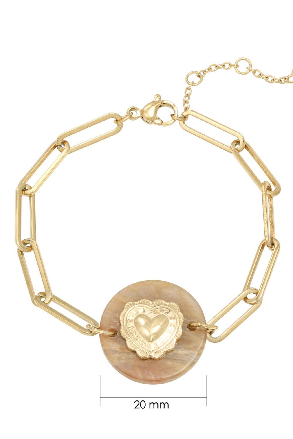 Bracelet Nature Heart Rose Acier Inoxydable h5Image2