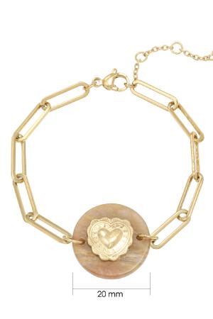 Bracelet Nature Heart Rose Acier Inoxydable h5 Image2