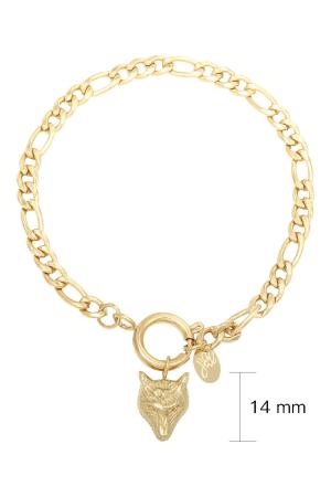 Bracelet Wolf Couleur Or Acier Inoxydable h5 Image3