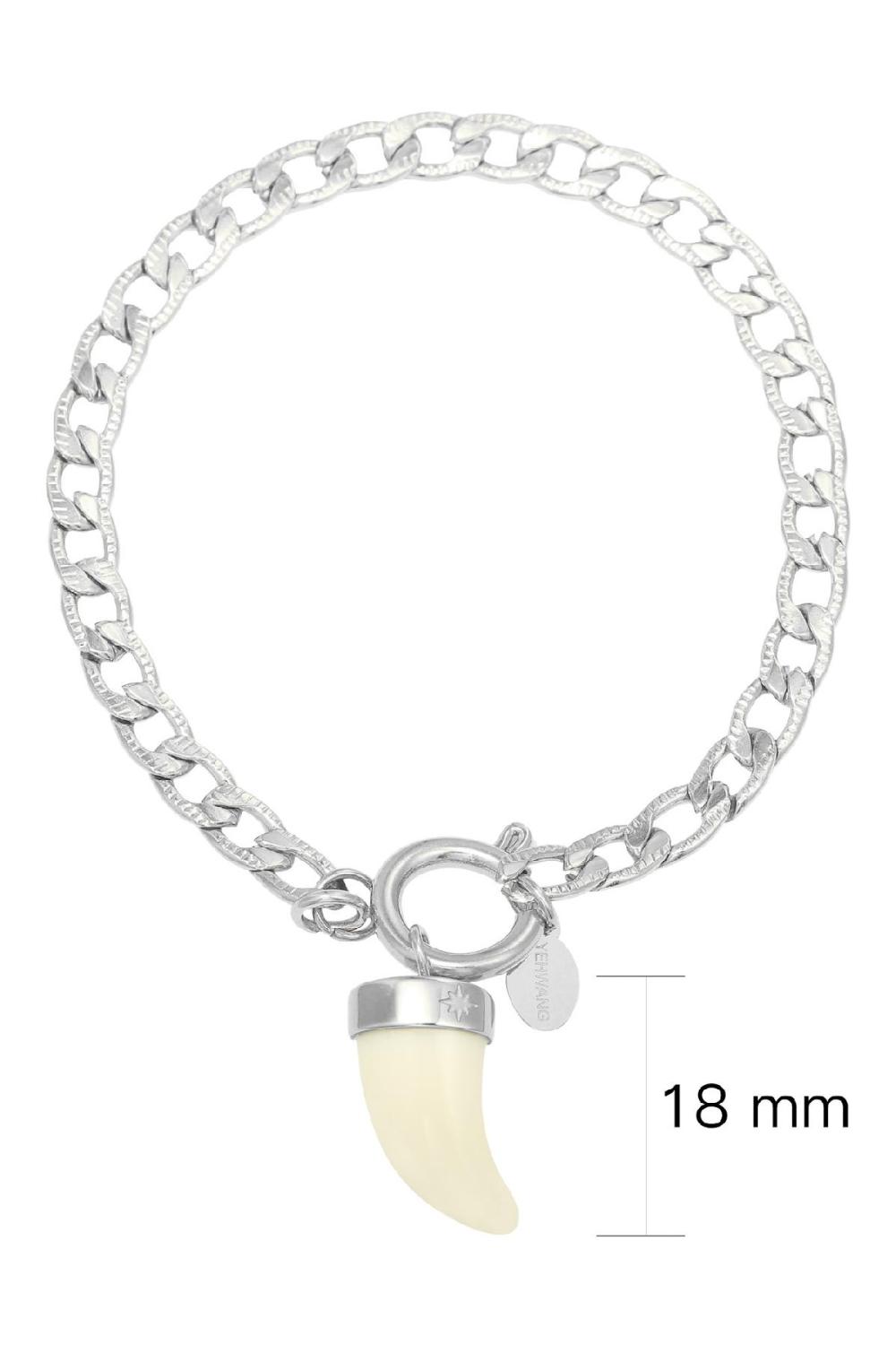 Bracelet Ivory Horn Argenté Acier Inoxydable Image2