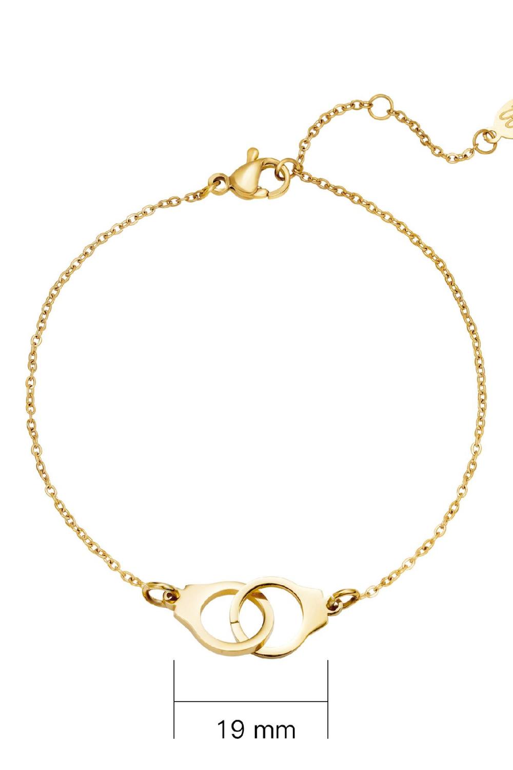 Bracelet Handcuffs Couleur Or Acier Inoxydable Image2