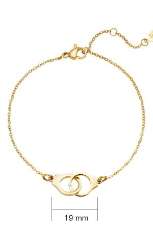 Bracelet Handcuffs Couleur Or Acier Inoxydable h5 Image2