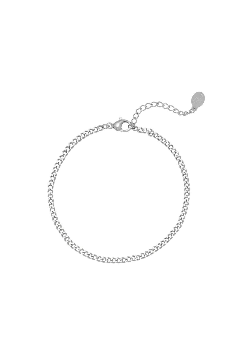 Bracelet Tiny Plain Chains Argenté Acier Inoxydable