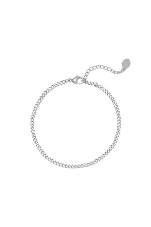 Bracelet Tiny Plain Chains Argenté Acier Inoxydable h5