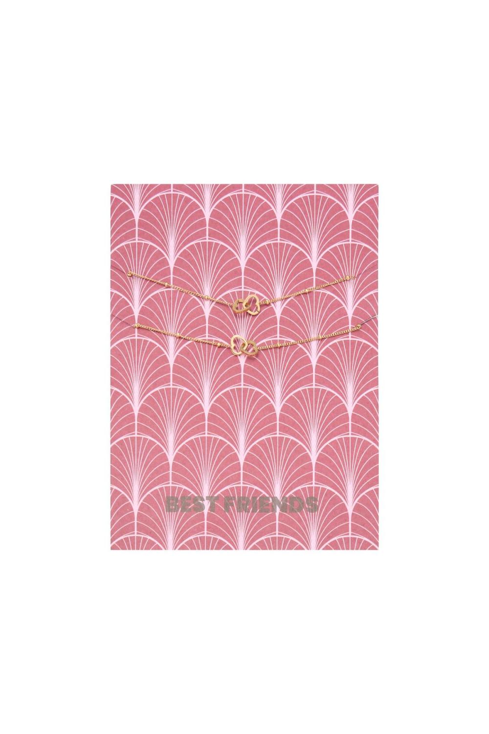 Bracelet Card Best Friends Couleur Or Acier Inoxydable