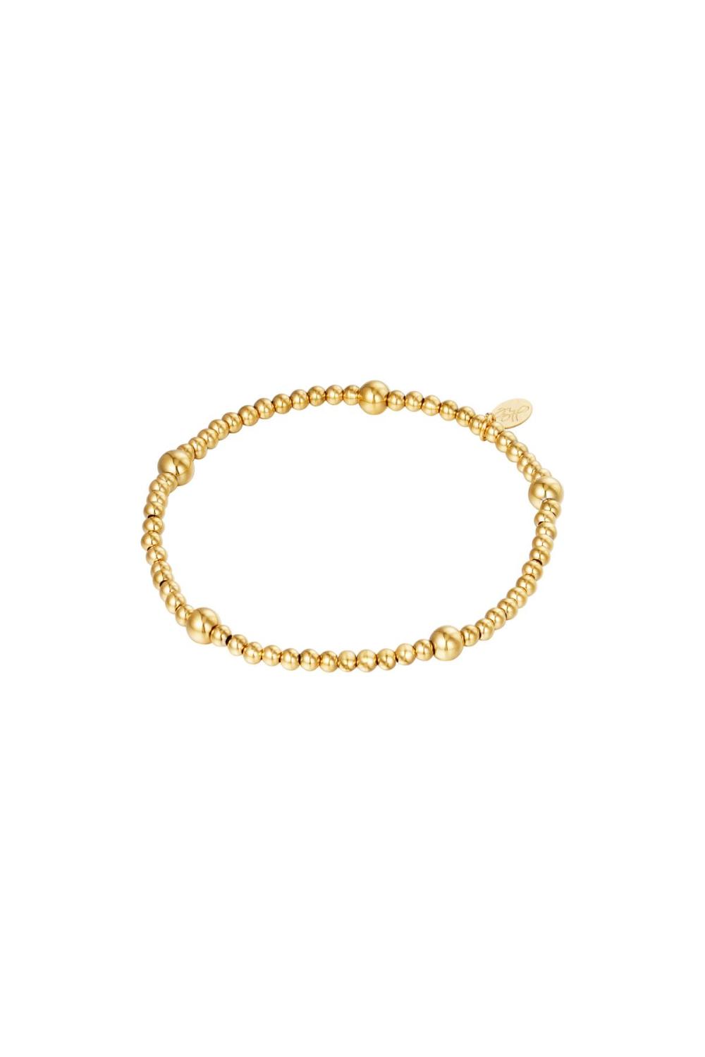 Bracelet Beady Couleur Or Acier Inoxydable 