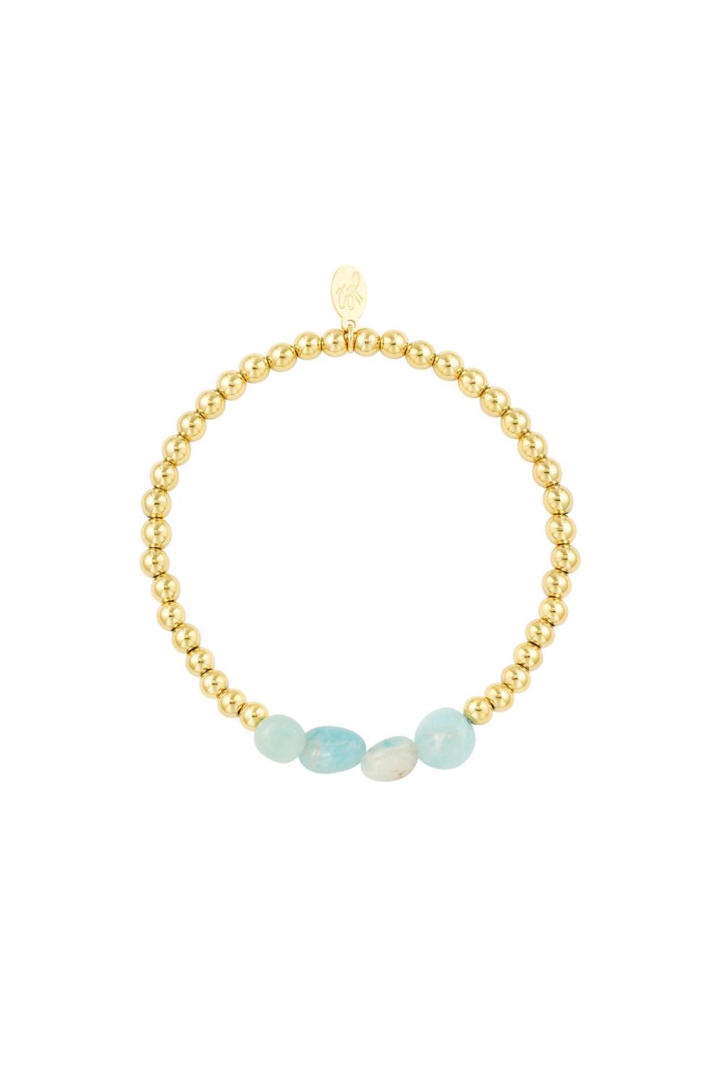 Bracelet Black Rocks Couleur Or Acier Inoxydable 