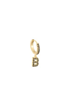 Boucles D'oreilles Lettre E Noir Cuivré h5 
