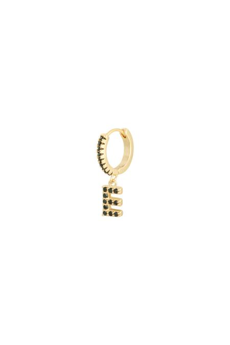 Boucles d'oreilles Lettre E Noir Cuivré