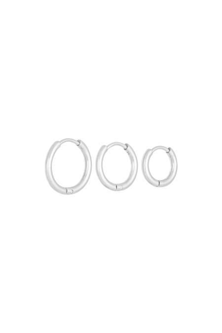 Ensemble de boucles d'oreilles créoles en acier inoxydable