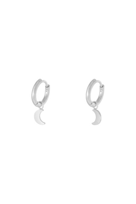 Boucles d'oreilles Moon Argenté Acier inoxydable