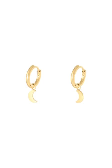 Boucles D'oreilles Moon Argenté Acier Inoxydable