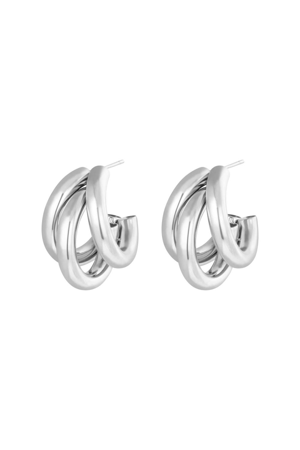 Boucles D'oreilles Olympic Argenté Acier Inoxydable 