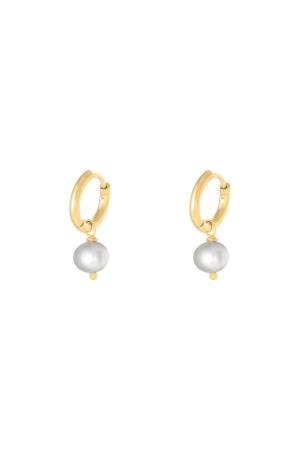 Boucles D'oreilles Pearl Of The Sea Gris Acier Inoxydable h5 
