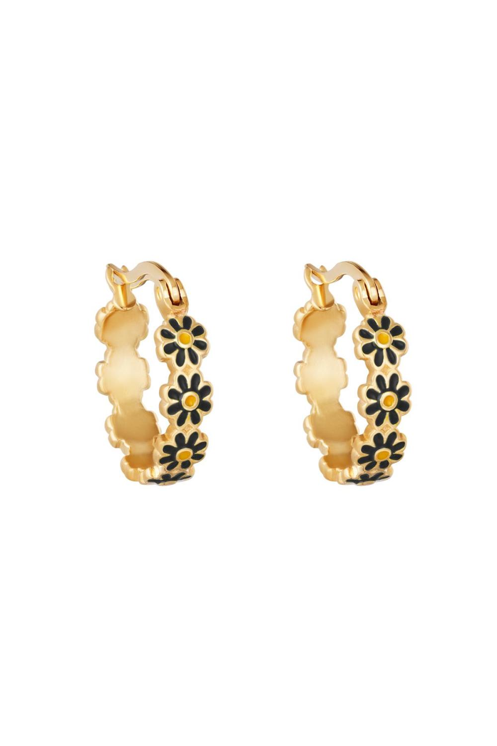 Boucles D'oreilles Daisy Hoops Vert Acier Inoxydable 