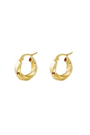 Boucles D'oreilles Hoops Swirl Acier Inoxydable h5 
