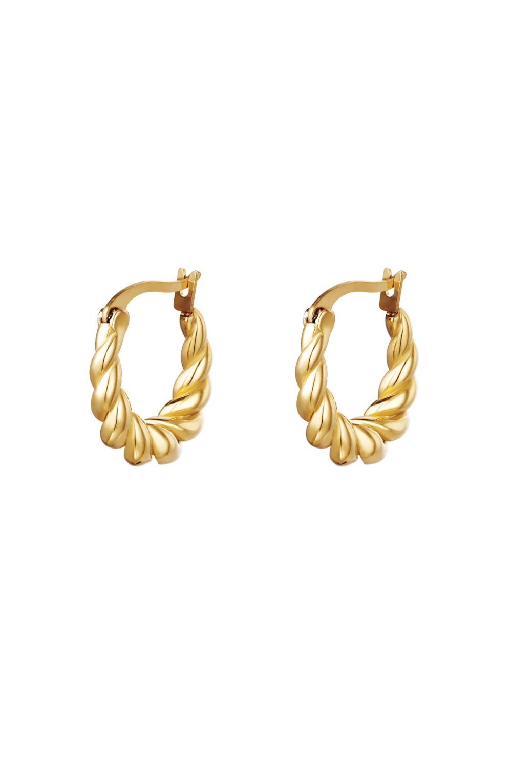 Boucles D'oreilles Dangling Twist Acier Inoxydable 