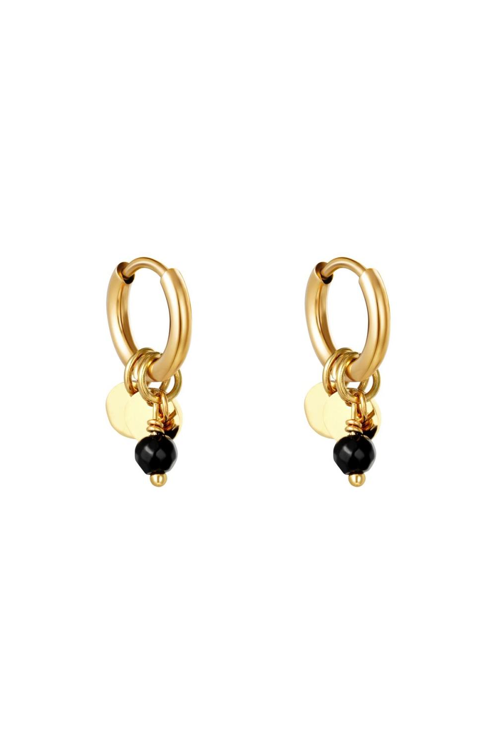 Boucles D'oreilles Delicate Noir Acier Inoxydable 