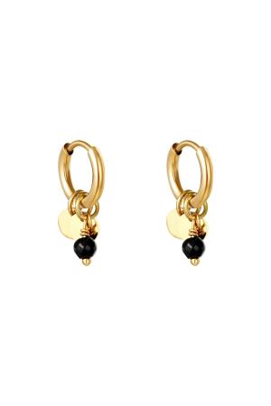 Boucles D'oreilles Delicate Noir Acier Inoxydable h5 