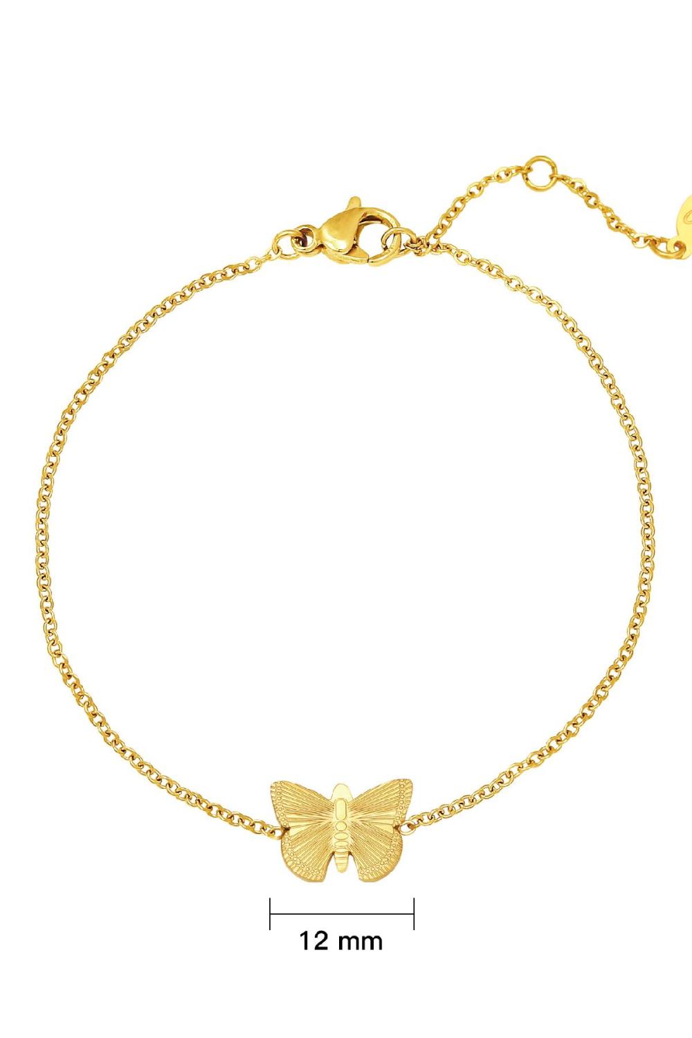 Bracelet Butterfly Couleur Or Acier Inoxydable h5Image2