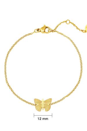 Bracelet Butterfly Couleur Or Acier Inoxydable h5 Image2