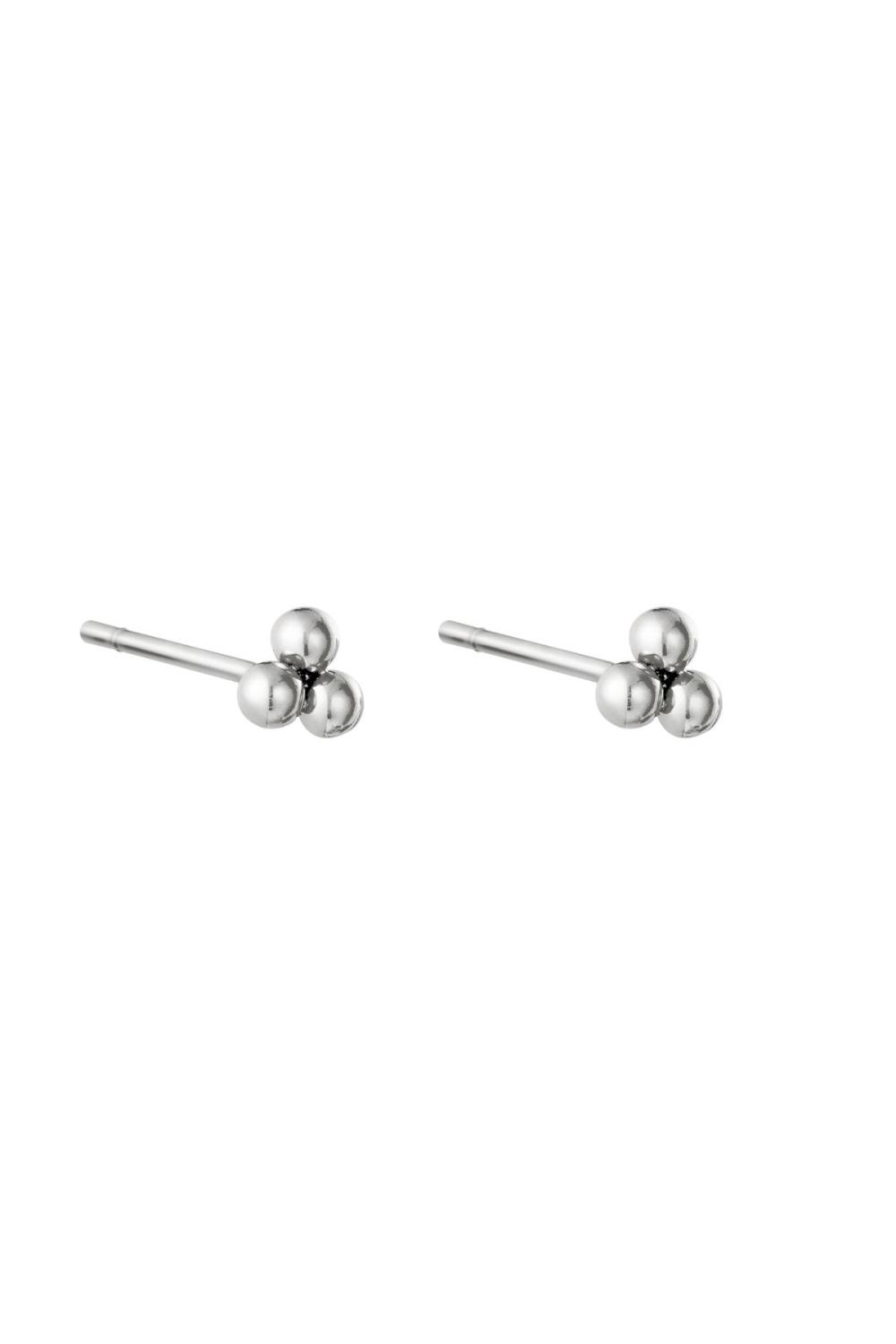 Boucles D'oreilles Triple Bullet Argenté Acier Inoxydable 