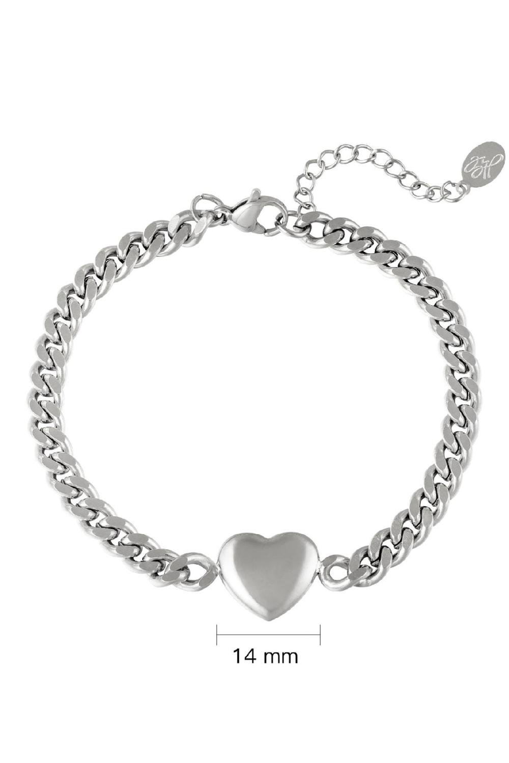 Bracelet Chained Heart Argenté Acier Inoxydable Image3