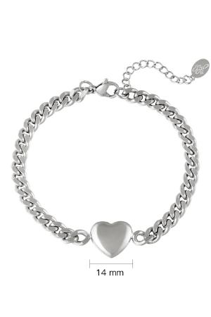 Bracelet Chained Heart Argenté Acier Inoxydable h5 Image3