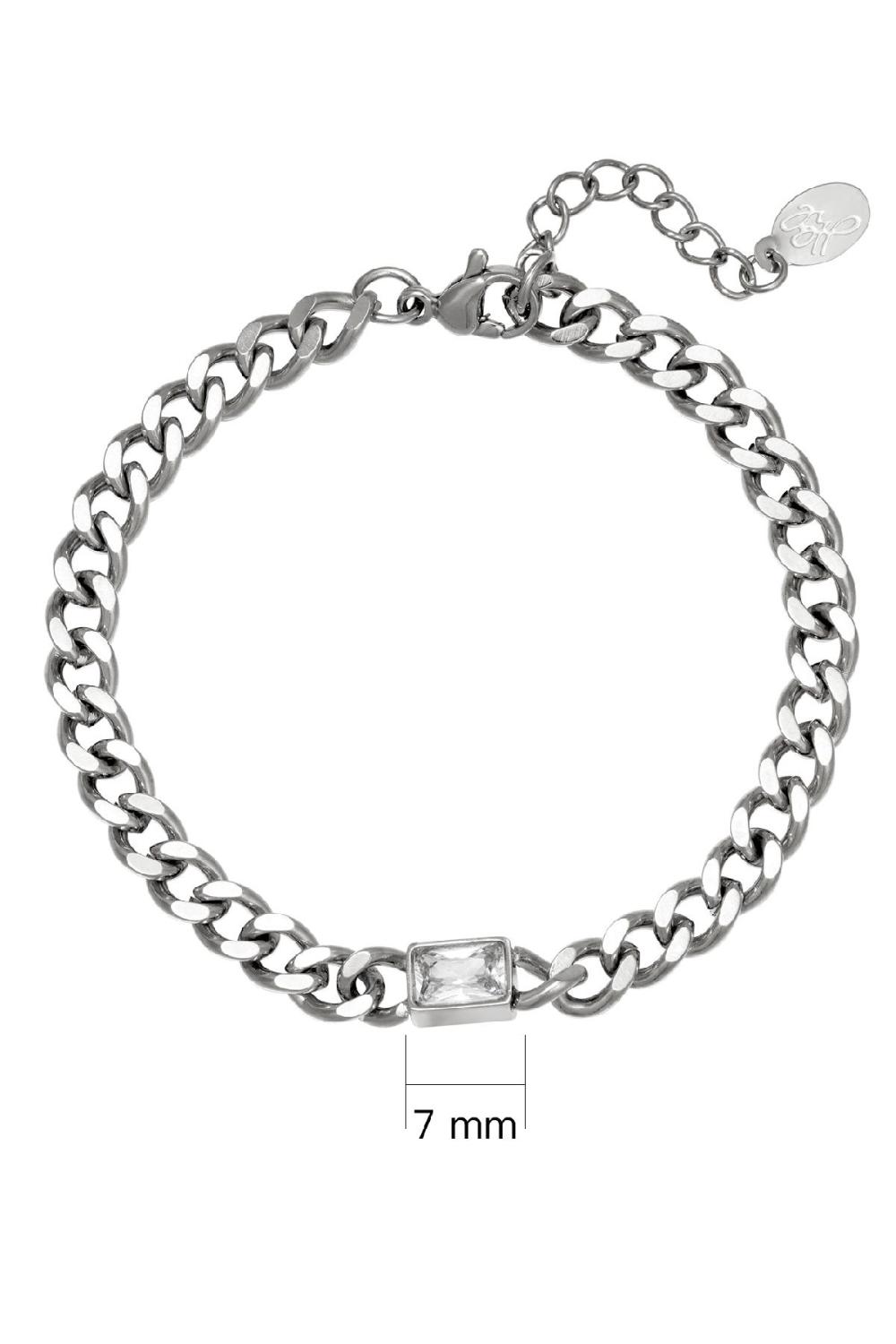 Bracelet Diamond In Chain Argenté Acier Inoxydable Image2