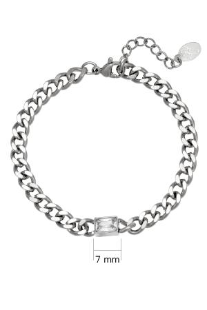 Bracelet Diamond In Chain Argenté Acier Inoxydable h5 Image2