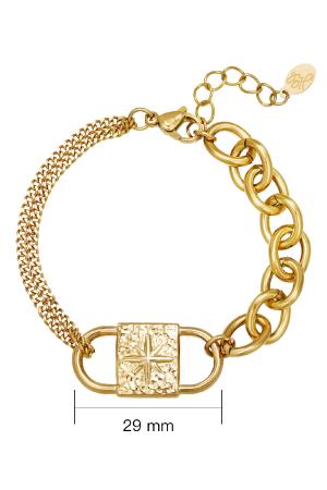 Bracelet Chunky Lock Couleur Or Acier Inoxydable h5 Image3