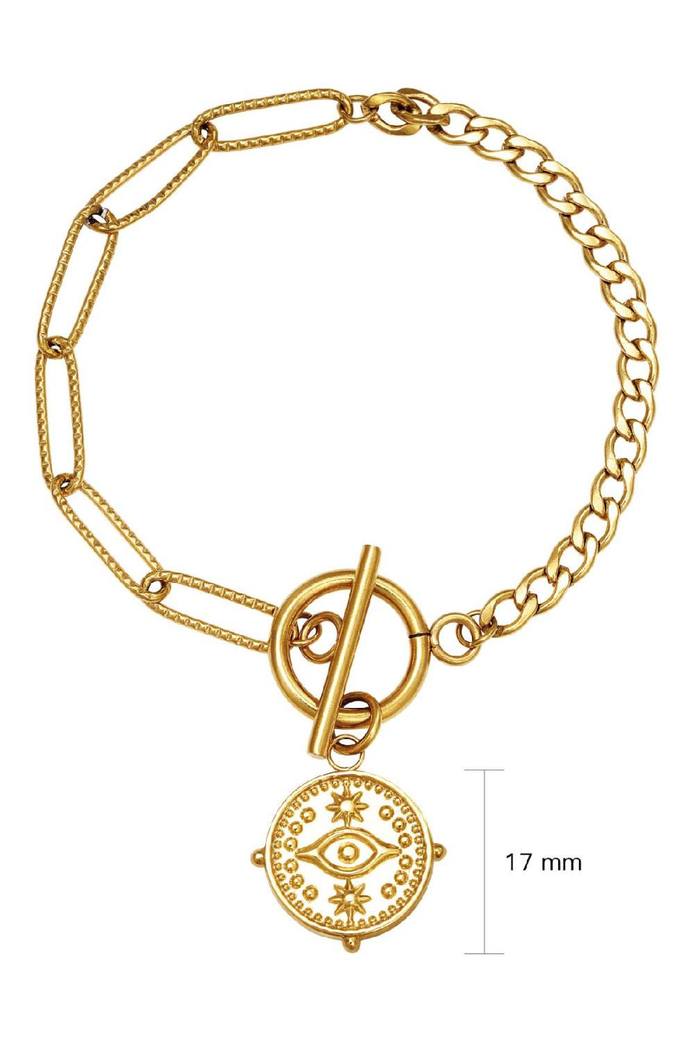 Bracelet Locked Eye Couleur Or Acier Inoxydable h5Image2