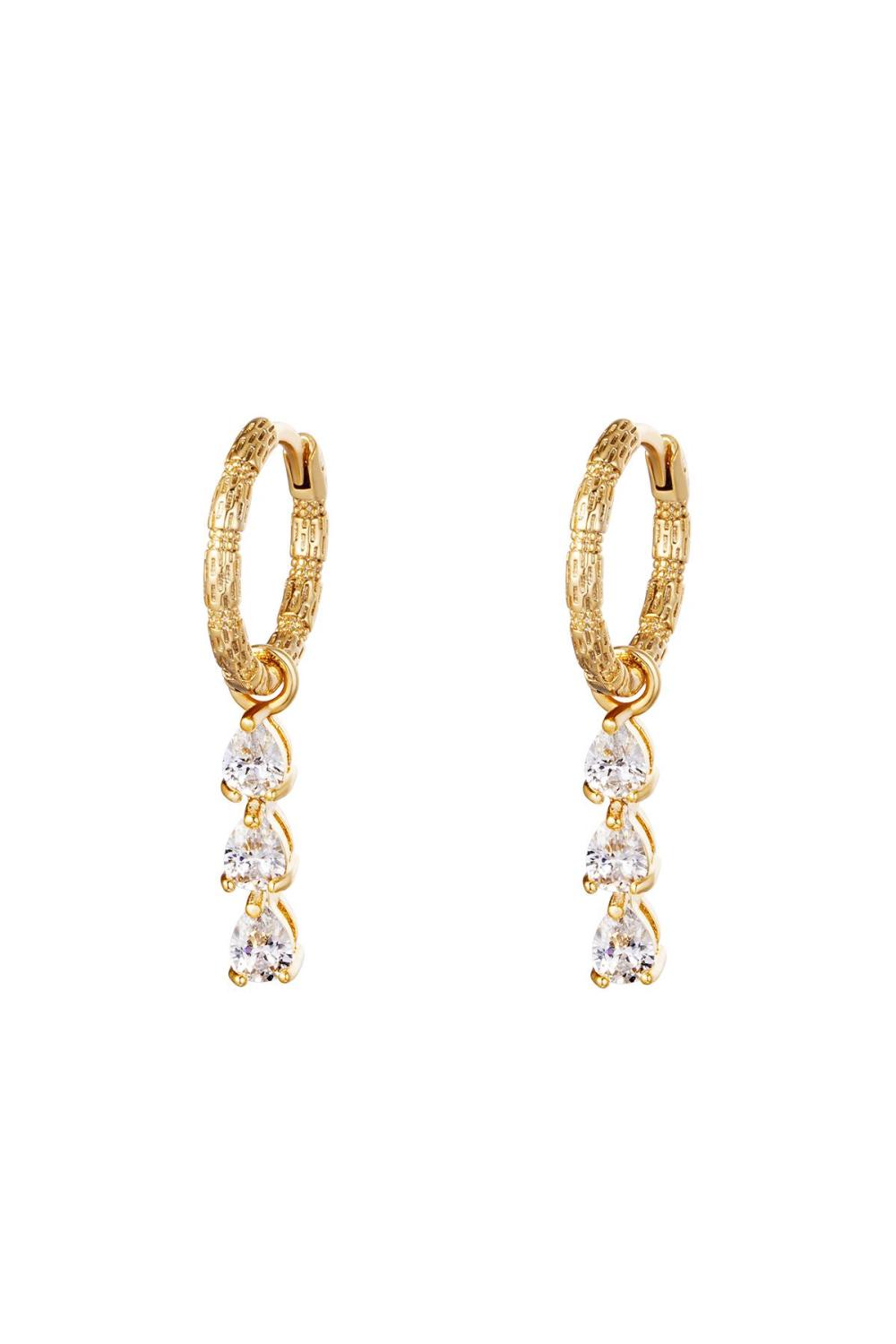 Boucles D'oreilles Diamonds In A Row Cuivré 
