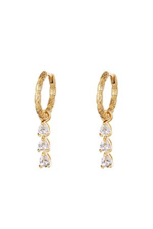 Boucles D'oreilles Diamonds In A Row Cuivré h5 