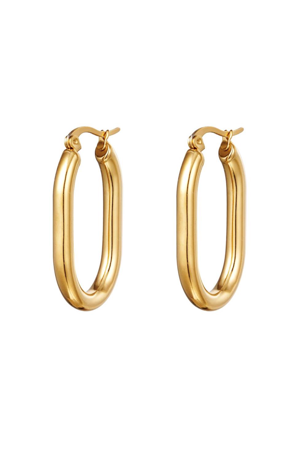 Boucles D'oreilles Smooth Oval Acier Inoxydable 