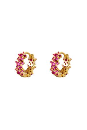 Boucles D'oreilles Créoles Étoile Strass - Cuivre h5 