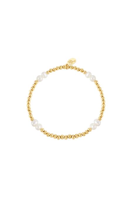 Bracelet pearl mix Couleur or Acier inoxydable