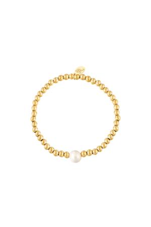Bracelet Big Pearl Couleur Or Acier Inoxydable h5