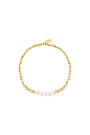 Bracelet Pearl Beads Couleur Or Acier Inoxydable h5 