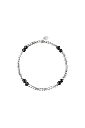 Bracelet Black Pearl Argenté Acier Inoxydable h5 