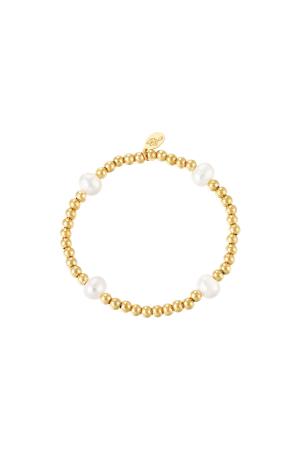 Bracelet Big Pearl Mix Couleur Or Acier Inoxydable h5