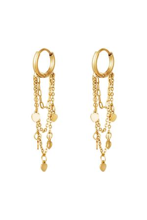 Boucles D'oreilles Hanging Hearts Acier Inoxydable h5 