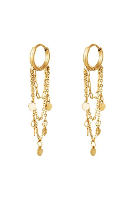Boucles d'oreilles Hanging Hearts Acier inoxydable