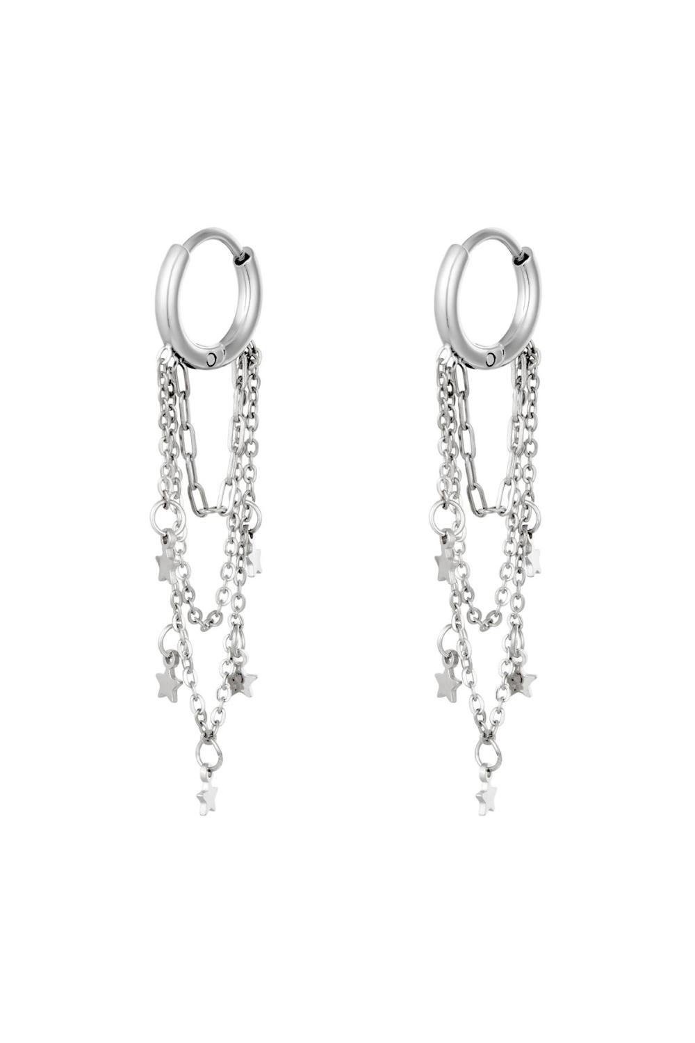 Boucles D'oreilles Galaxy Argenté Acier Inoxydable 