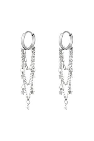 Boucles D'oreilles Galaxy Argenté Acier Inoxydable h5 