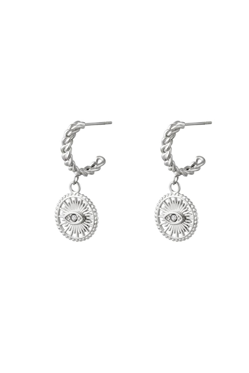 Boucles D'oreilles Overload Argenté Acier Inoxydable 