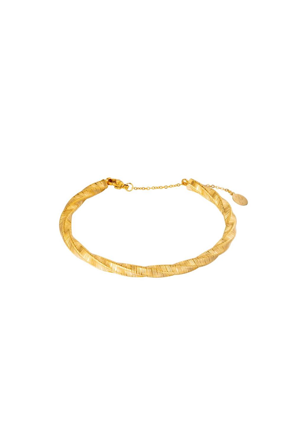 Bracelet Bangle Twist Couleur Or Acier Inoxydable One Size 